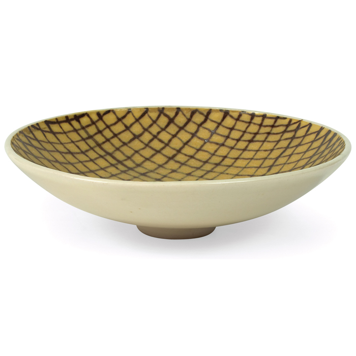 Appraisal: Stephen Polchert ceramic bowl USA footed form with clear glaze