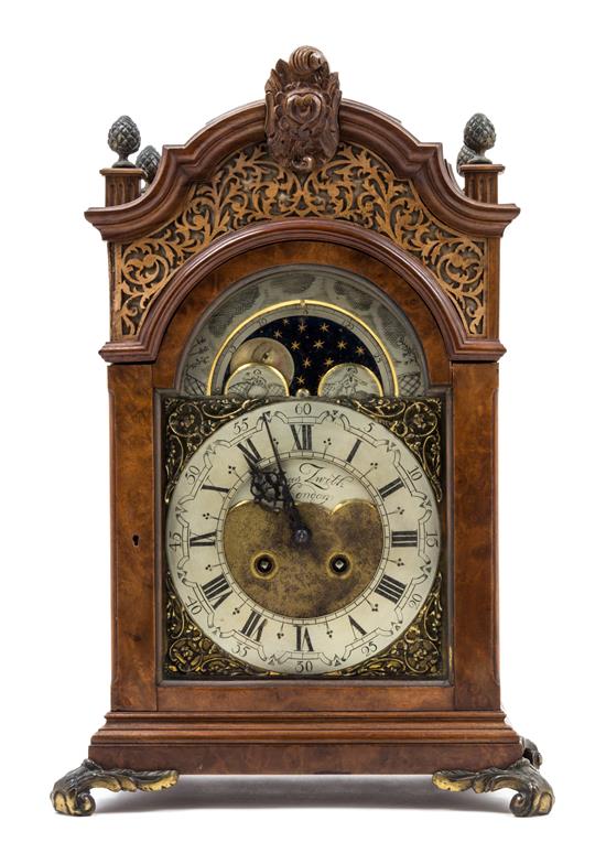 Appraisal: Sale Lot A George II Style Burlwood Bracket Clock late