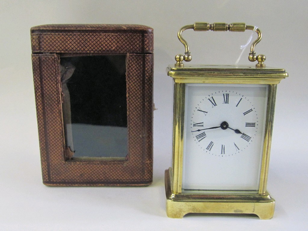 Appraisal: Brass cased carriage clock with carrying case