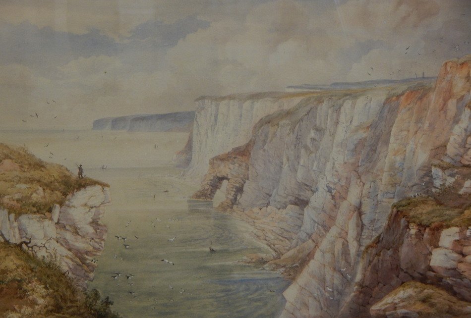 Appraisal: George Robert Vawser - Rocky coastal landscape watercolour signed cm