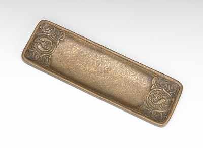 Appraisal: A Tiffany Studios Cast Bronze Pen Tray Zodiac Design Rectangular