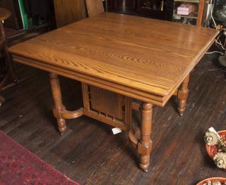 Appraisal: Oak Dining Table Square No Leaves