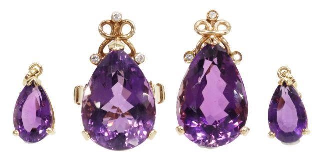 Appraisal: lot of Estate kt gold and amethyst jewelry suite including