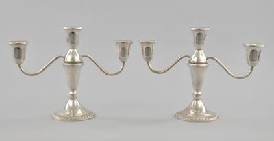 Appraisal: A Pair of Duchin Sterling Silver Convertible Creation Candelabra Marked