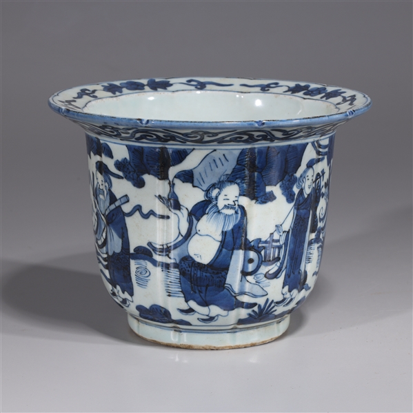 Appraisal: Chinese porcelain blue and white vase with flared rim and