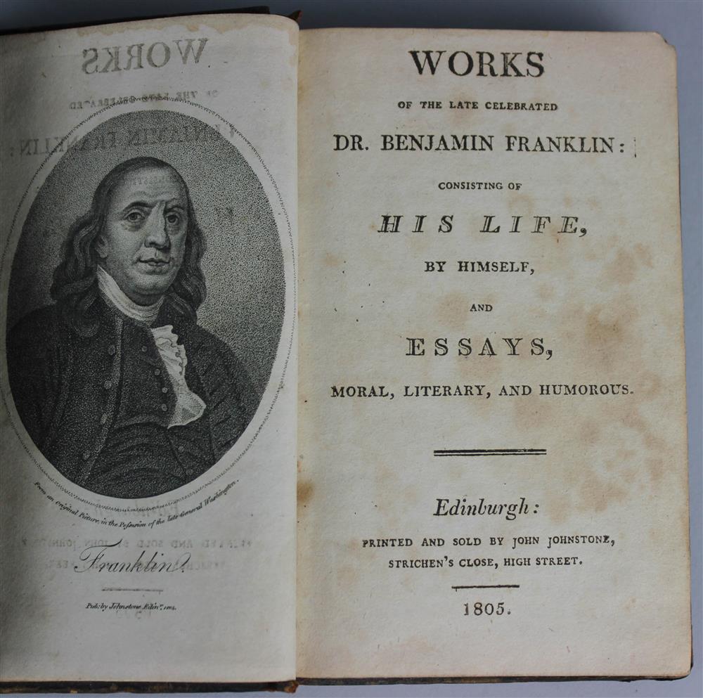 Appraisal: JOHN JOHNSTONE EDITOR WORKS OF DR BENJAMIN FRANKLIN HIS LIFE