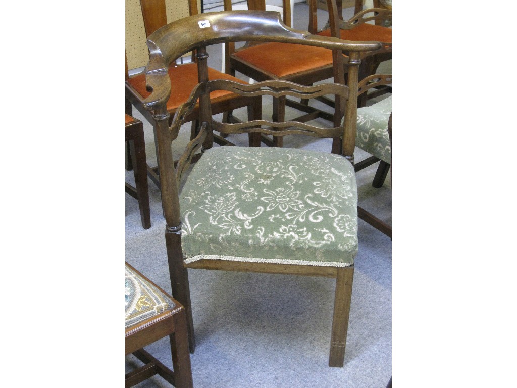 Appraisal: Lot comprising a corner chair and a dining chair both