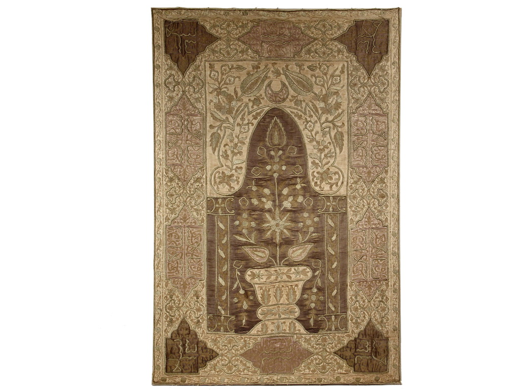 Appraisal: RARE MIDDLE EASTERN TAPESTRY - Embroidered Mehrab Persian circa in