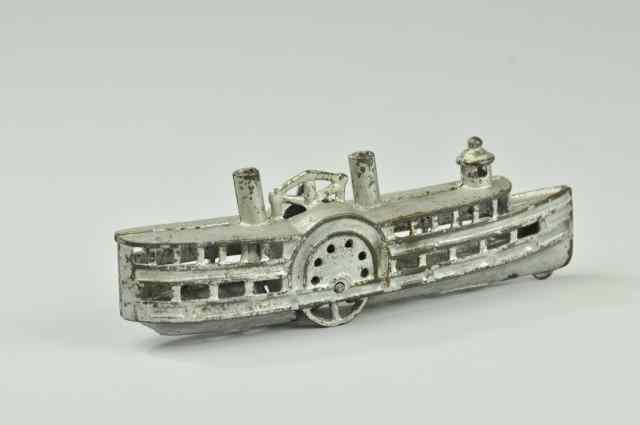 Appraisal: ARCADE RIVERBOAT STILL BANK Cast iron silver painted version well