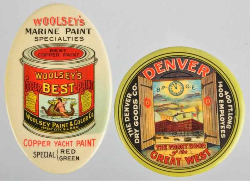 Appraisal: Lot of Advertising Pocket Mirrors Includes one for Woolsey's Paint