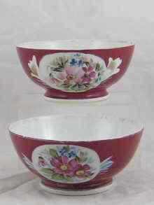 Appraisal: A pair of Russian ceramic bowls with floral on a