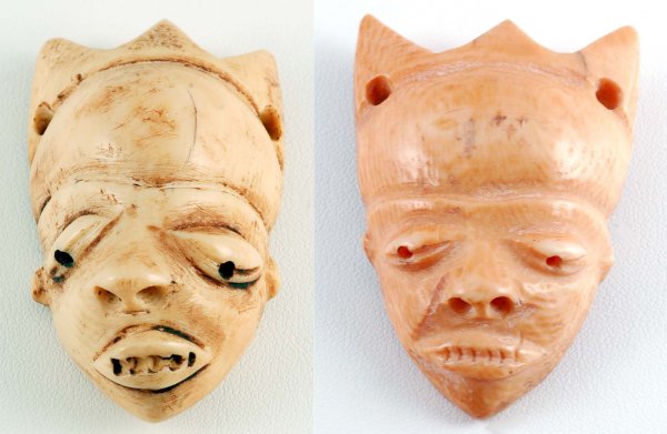 Appraisal: Two Pende ivory Ikhoko pendants DR Congo Carved in the