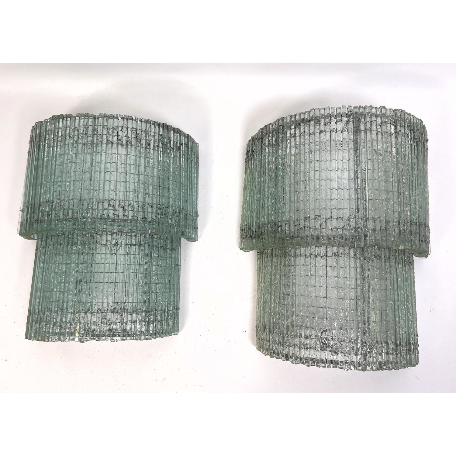 Appraisal: Pair crystal Wall Sconce Shades Shades only no fixture Dimensions