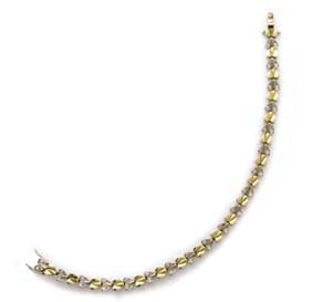 Appraisal: DIAMOND AND YELLOW GOLD BRACELET Diamond and K yellow gold