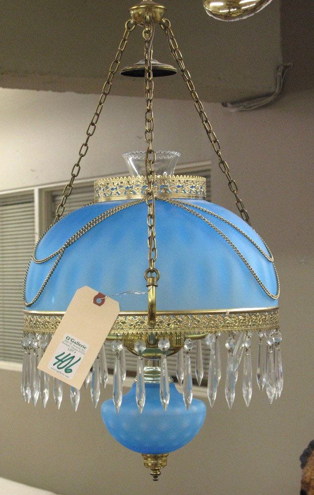 Appraisal: AN AMERICAN VICTORIAN STYLE HANGING LAMP Ceiling fixture The three