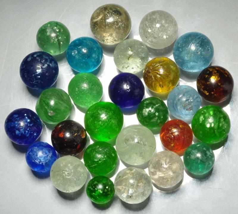 Appraisal: Lot of Assorted Mica Marbles Description Group includes one nice