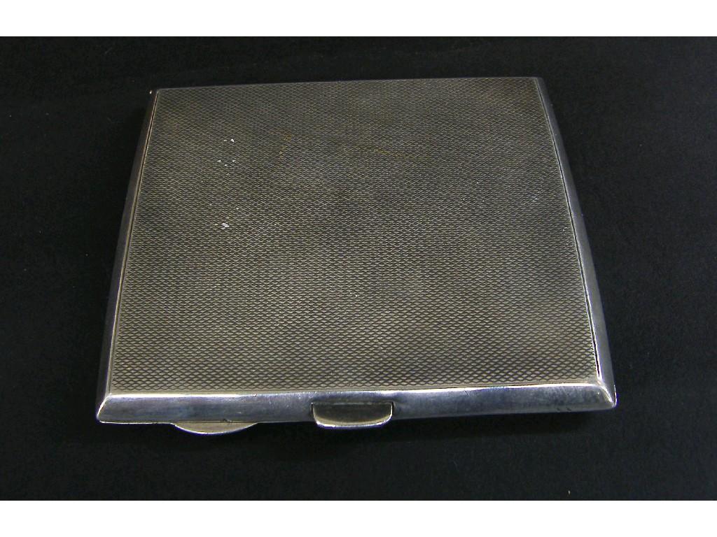 Appraisal: Late s engine turned cigarette case of square form maker