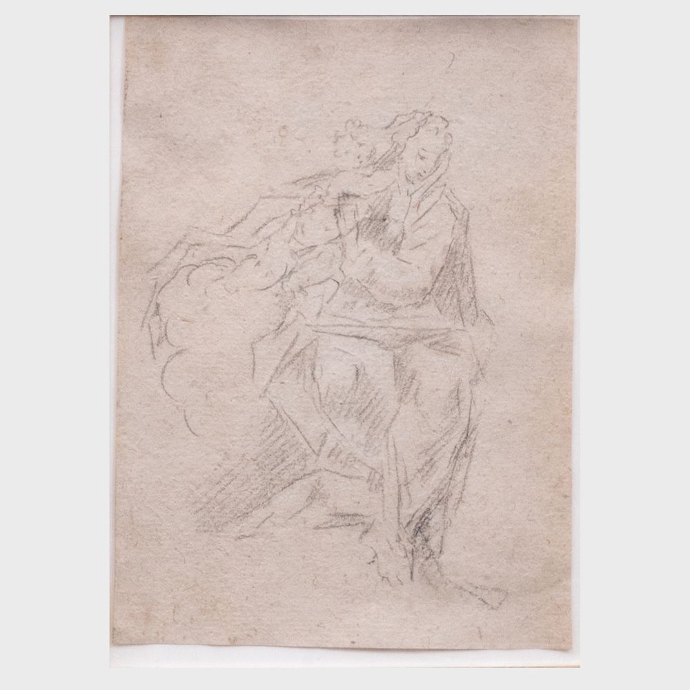 Appraisal: Giovanni Battista Pittoni - Figure Study Black and white chalk