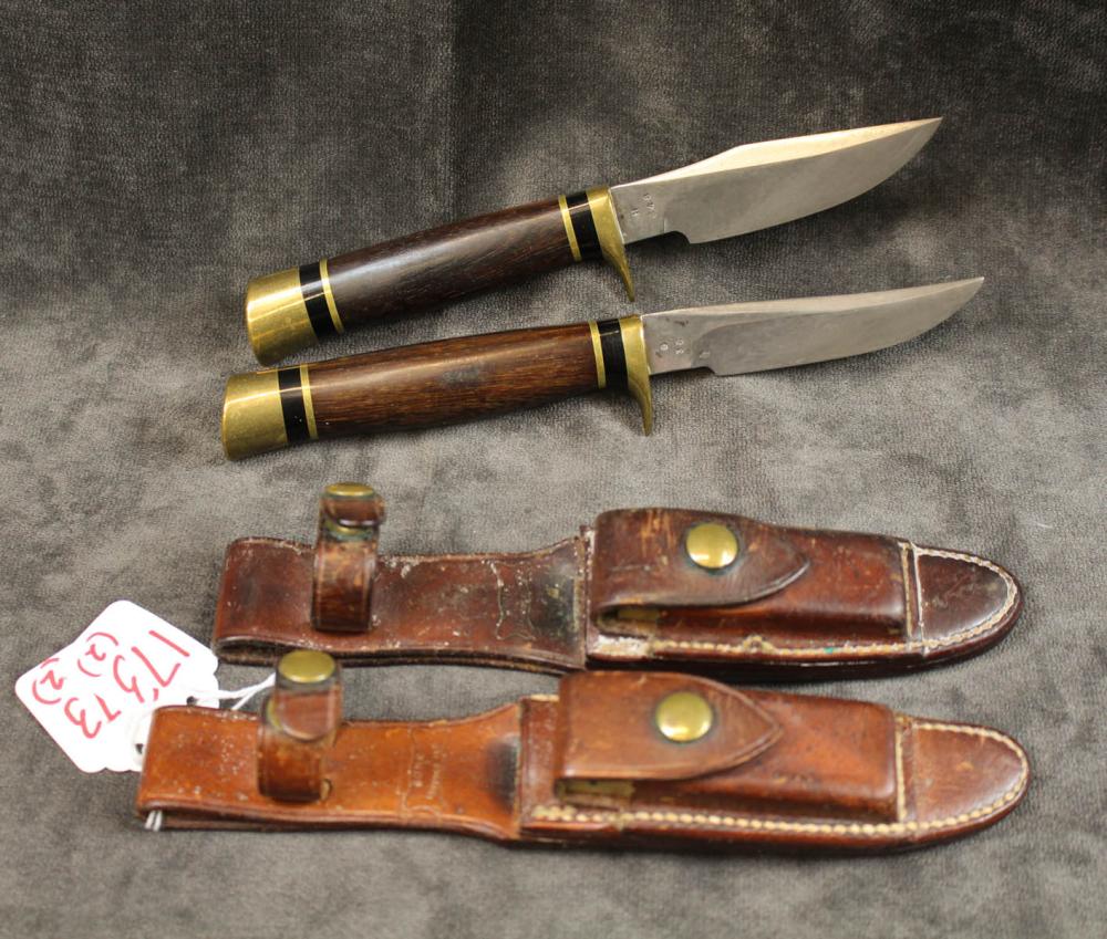 Appraisal: TWO FIXED BLADE HUNTING KNIVES BY RALPH BONE having and