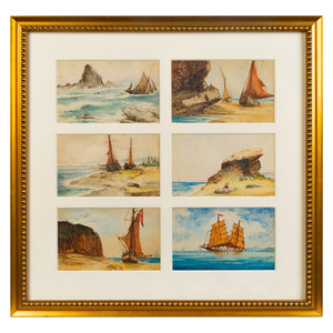 Appraisal: A Collection of Miniature American Nautical Watercolors TH CENTURY comprising