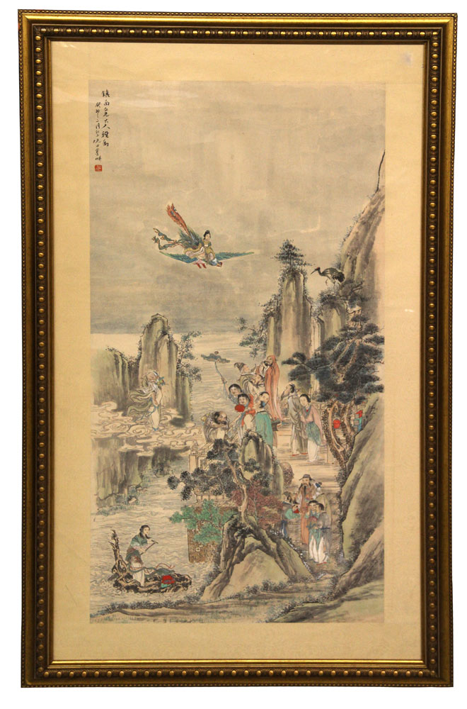 Appraisal: - Chinese Deities in Landscape Painting Painting China Republic Period