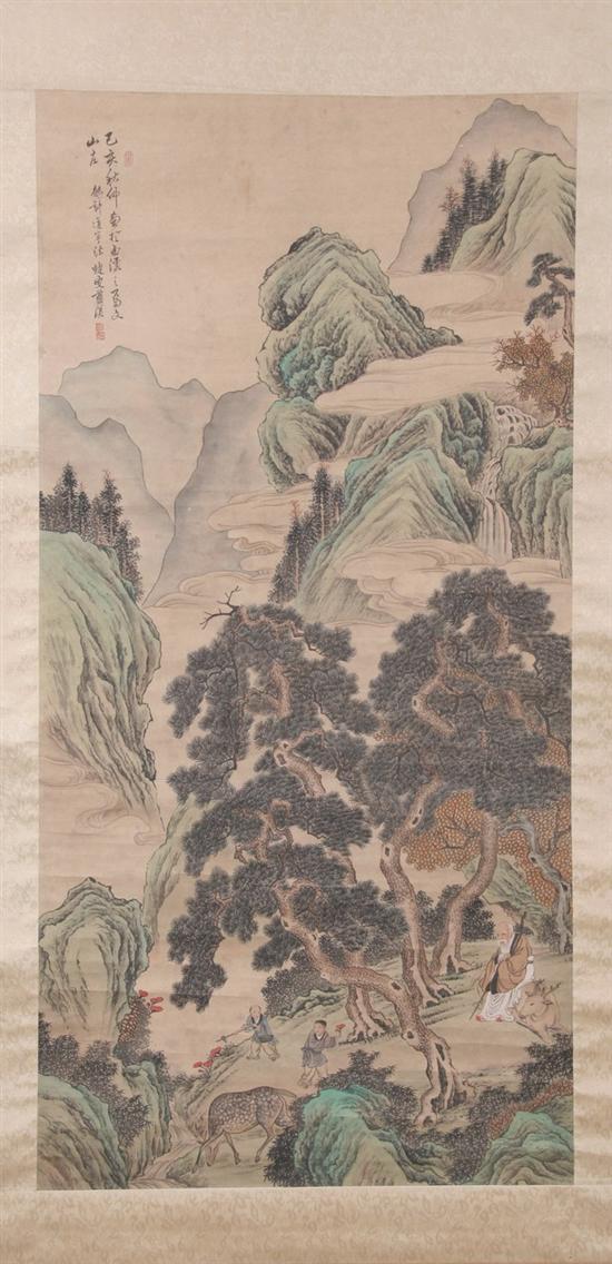 Appraisal: CHINESE SCHOOL Early th century LANDSCAPE Color and ink on