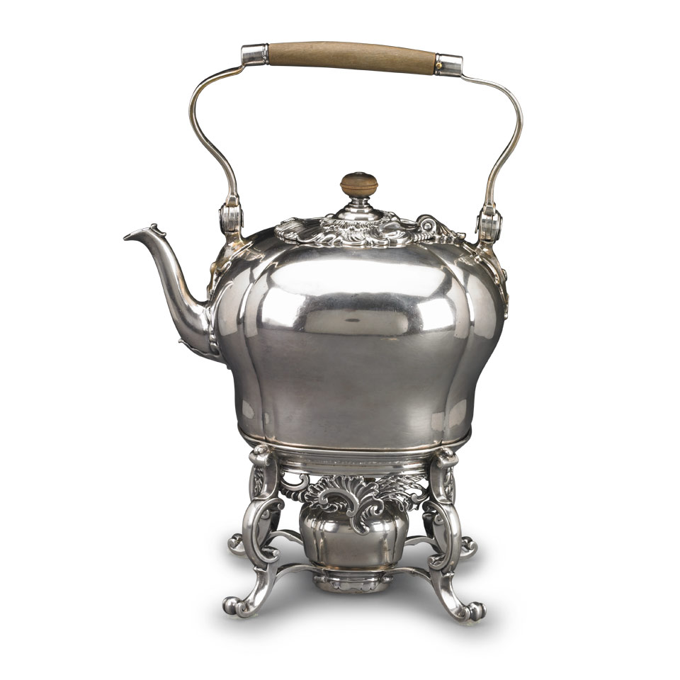 Appraisal: Dutch Silver Tea Kettle on Lampstand Dirk van de Goorberg