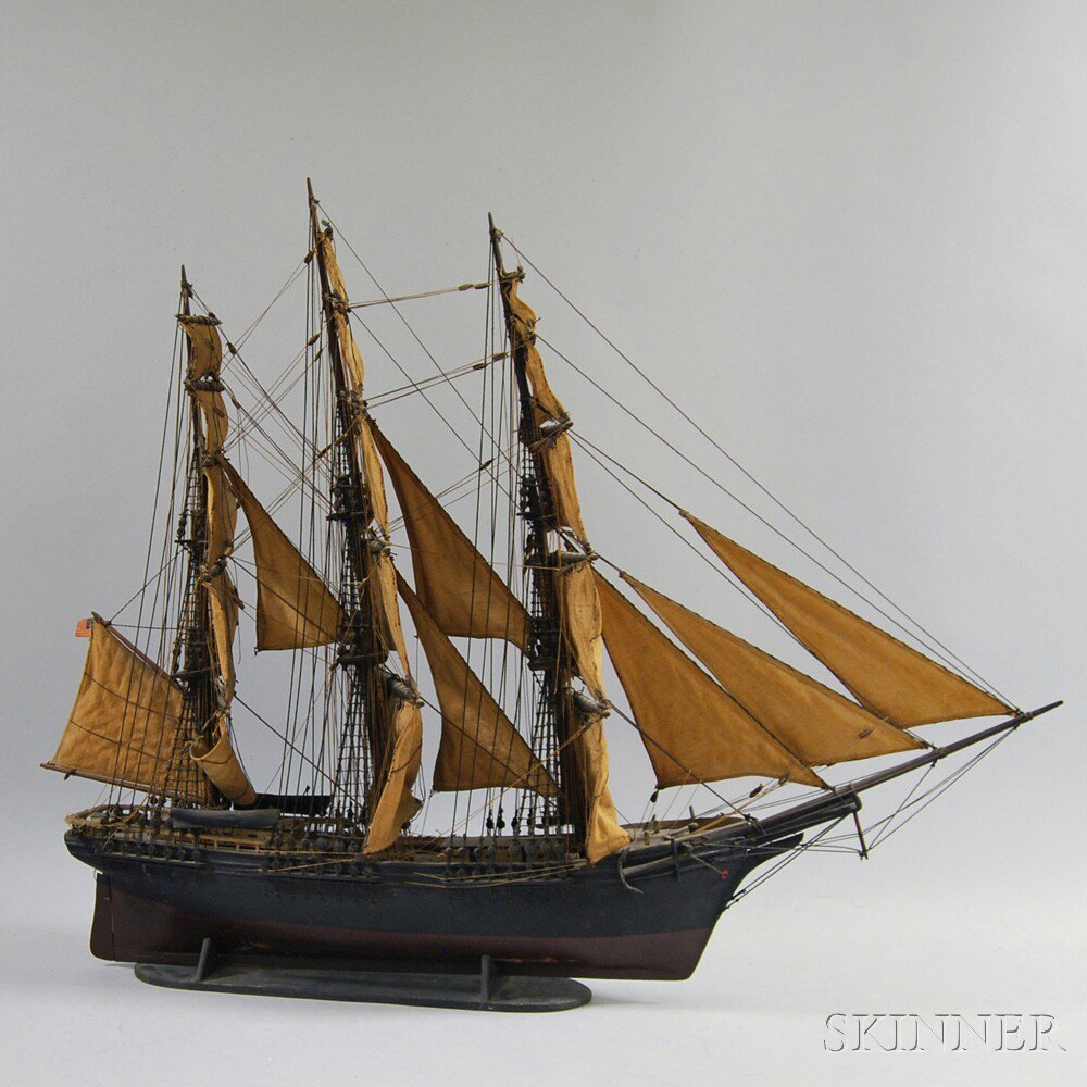 Appraisal: Painted and Carved Wooden Ship's Model of the Game Cock