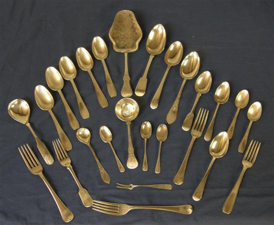 Appraisal: English silver and foreign white metal flatware