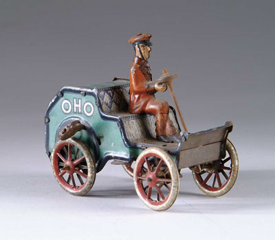 Appraisal: LEHMANN OHO TIN WIND-UP TOY Pat German Green version vehicle