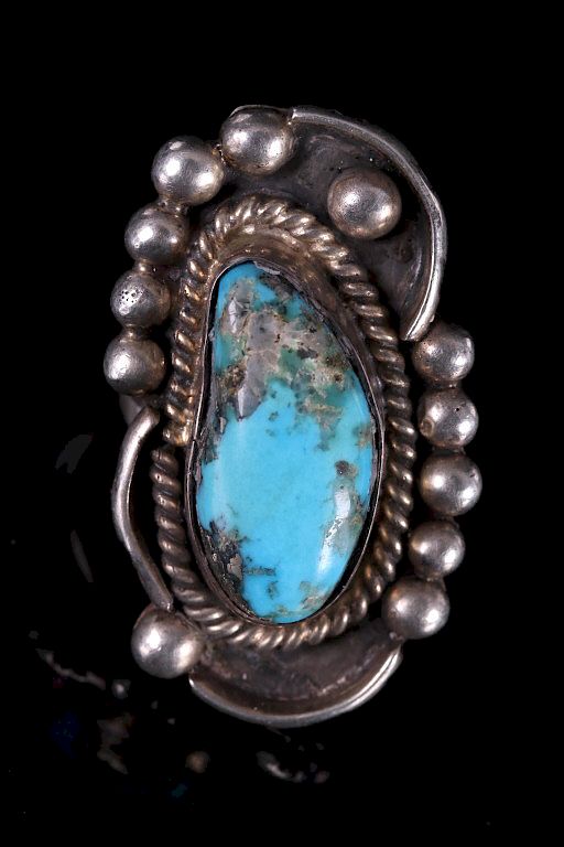 Appraisal: Navajo Morenci Turquoise Silver Ring Included in this lot is