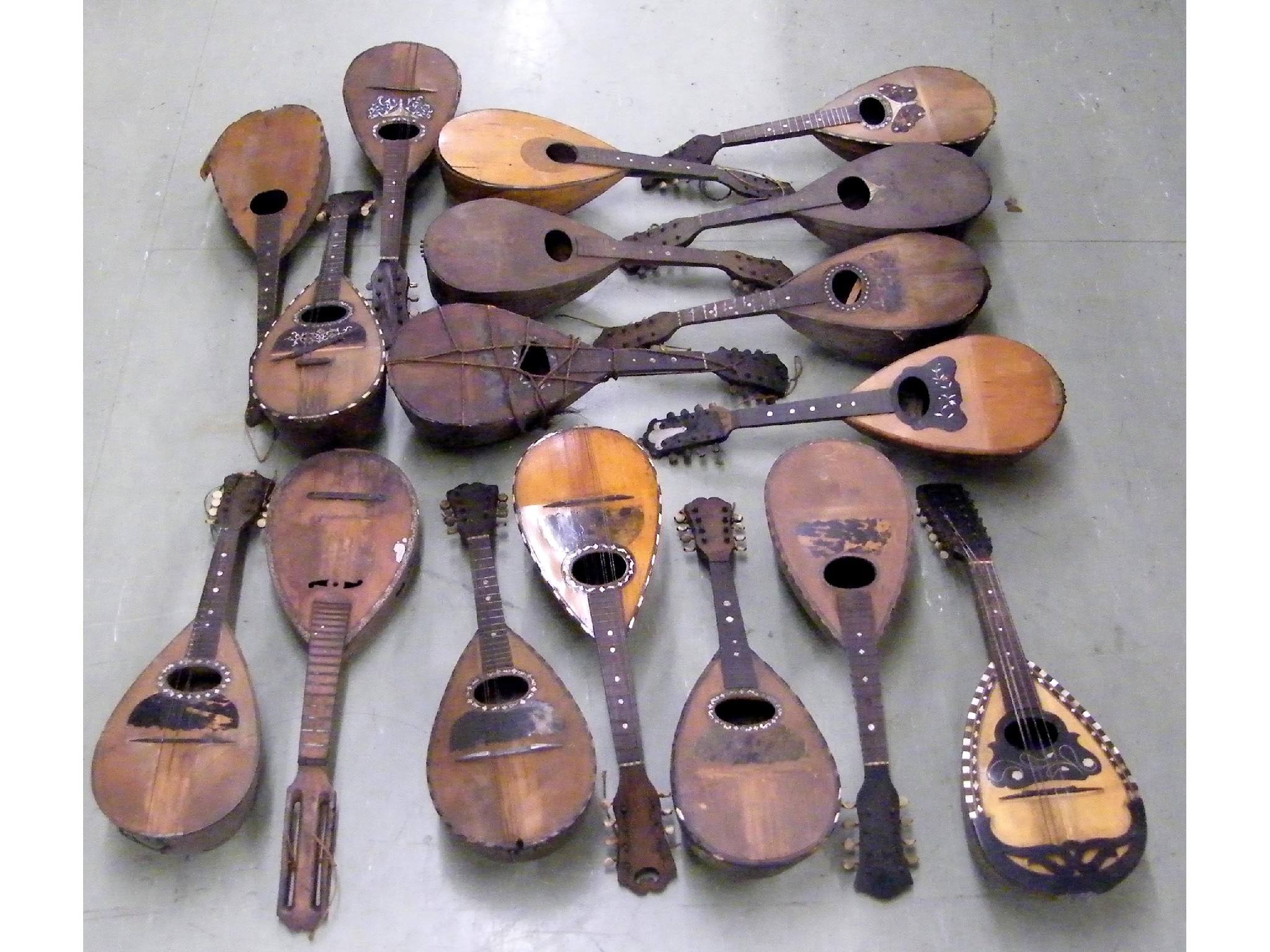 Appraisal: Seventeen mandolins all in need of extensive restoration