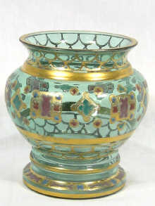 Appraisal: Russian Interest An early th century glass vase with etched