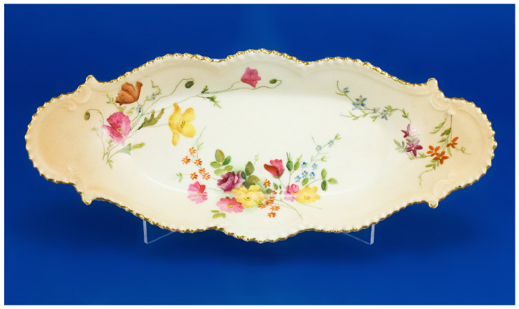 Appraisal: Royal Worcester Pin Dish Blush Ivory Ground With Painted Floral