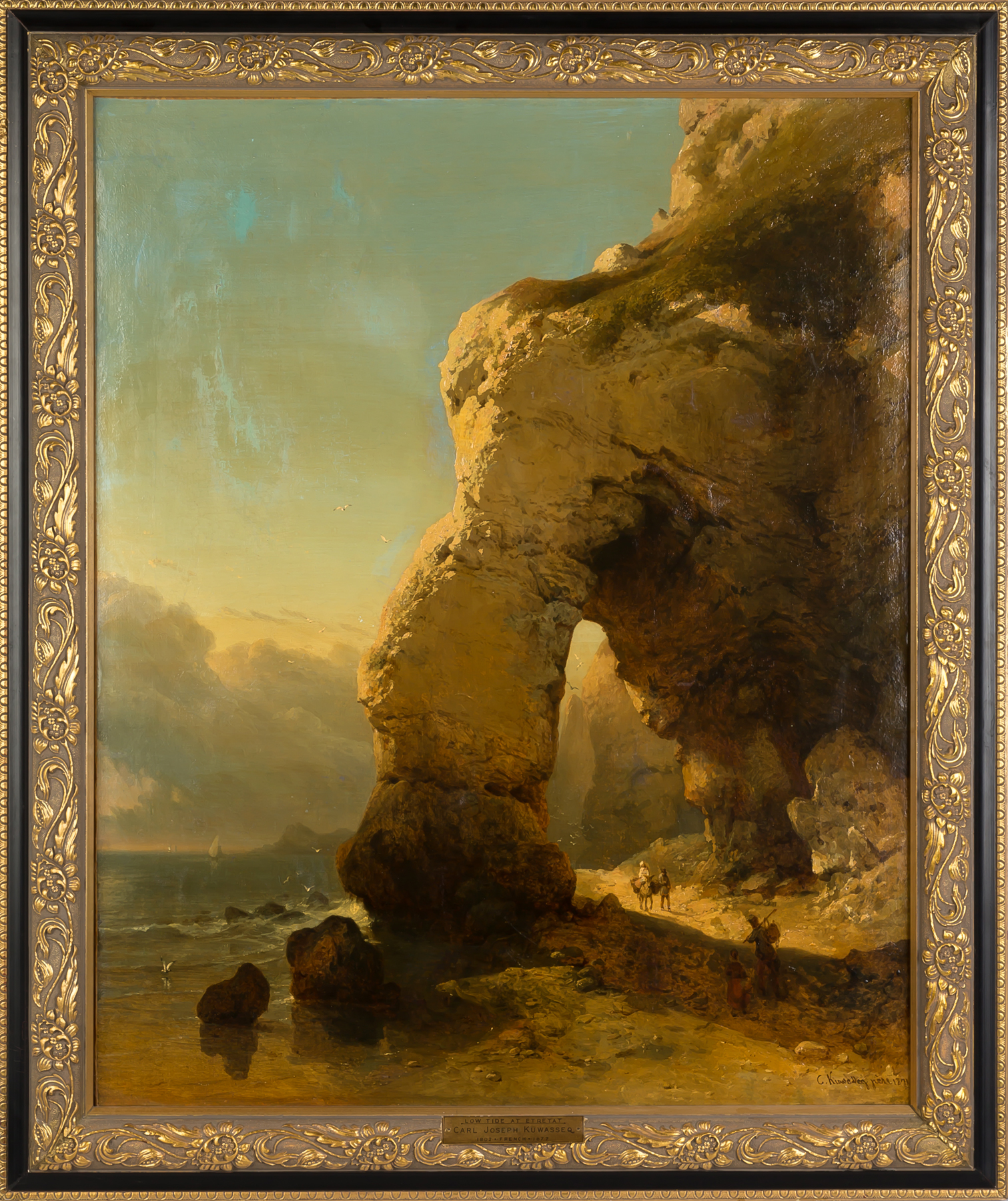 Appraisal: Carl Joseph Kuwasseg French - Low Tide Etretat Signed lower