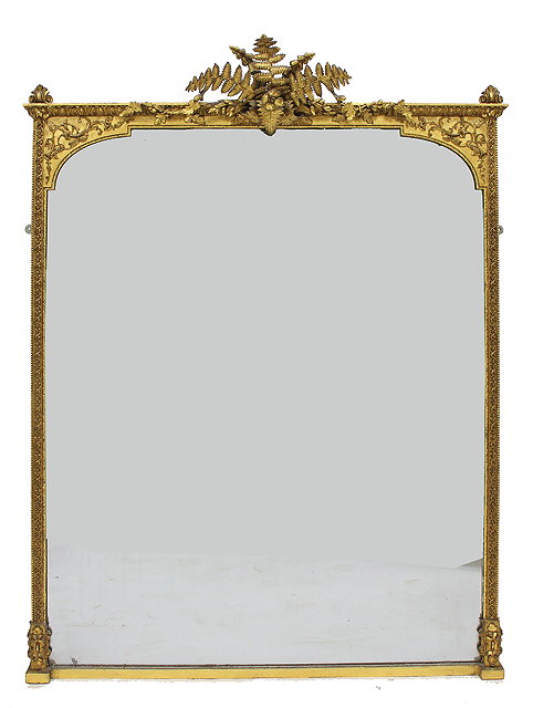 Appraisal: A LATE VICTORIAN GILT FRAMED RECTANGULAR OVER MANTEL MIRROR with