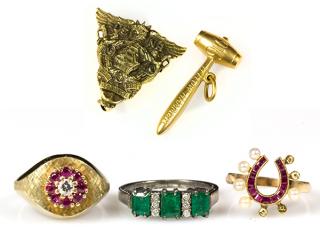 Appraisal: Collection of gem and gold jewelry Collection of gem and