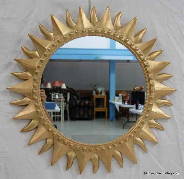 Appraisal: Sun Burst Decorator Wall MirrorVery nice medium size modern Sun