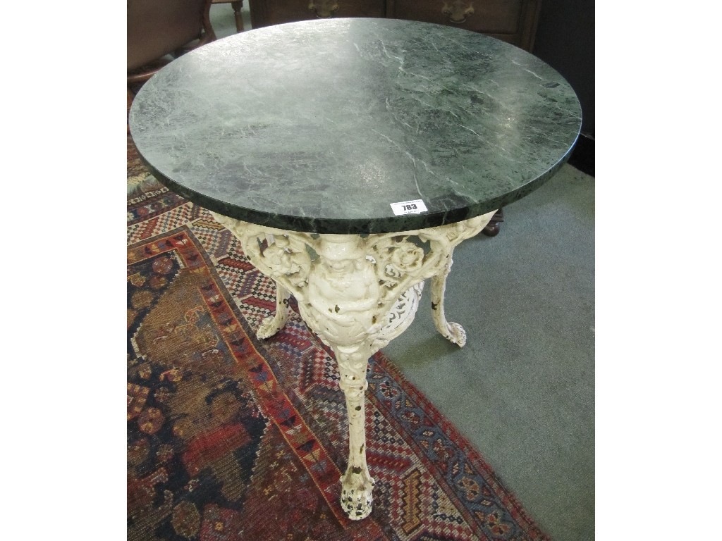 Appraisal: Victorian painted cast iron circular garden table