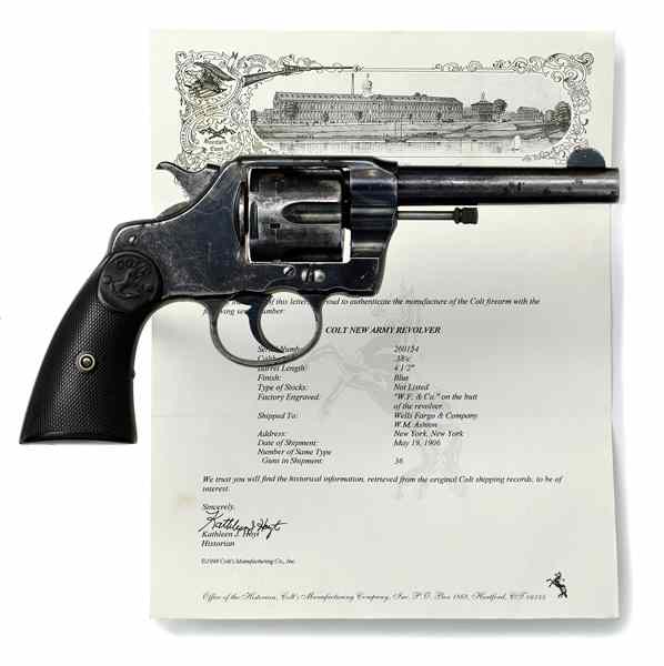 Appraisal: Colt Model New Army Revolver Owned by Wells Fargo Co