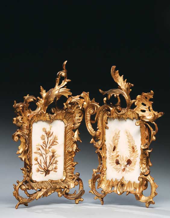 Appraisal: TWO CONTINENTAL GILT FRAMES Two antique Continental gilt wood and