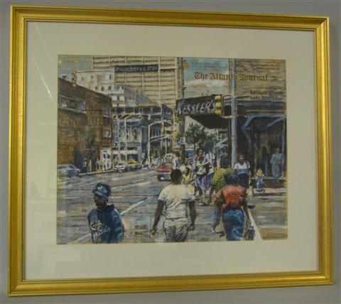 Appraisal: BEAU REDMOND AMERICAN TH CENTURY ATLANTA STREET SCENE Watercolor on