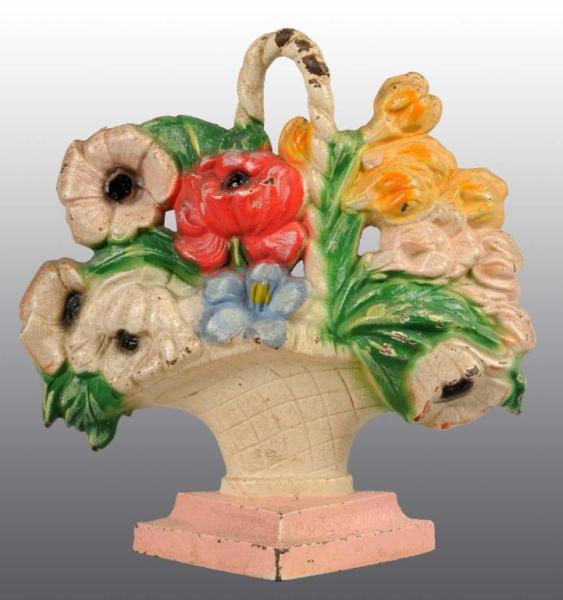 Appraisal: Cast Iron Poppies Snapdragons Doorstop Description Made by Hubley Signed