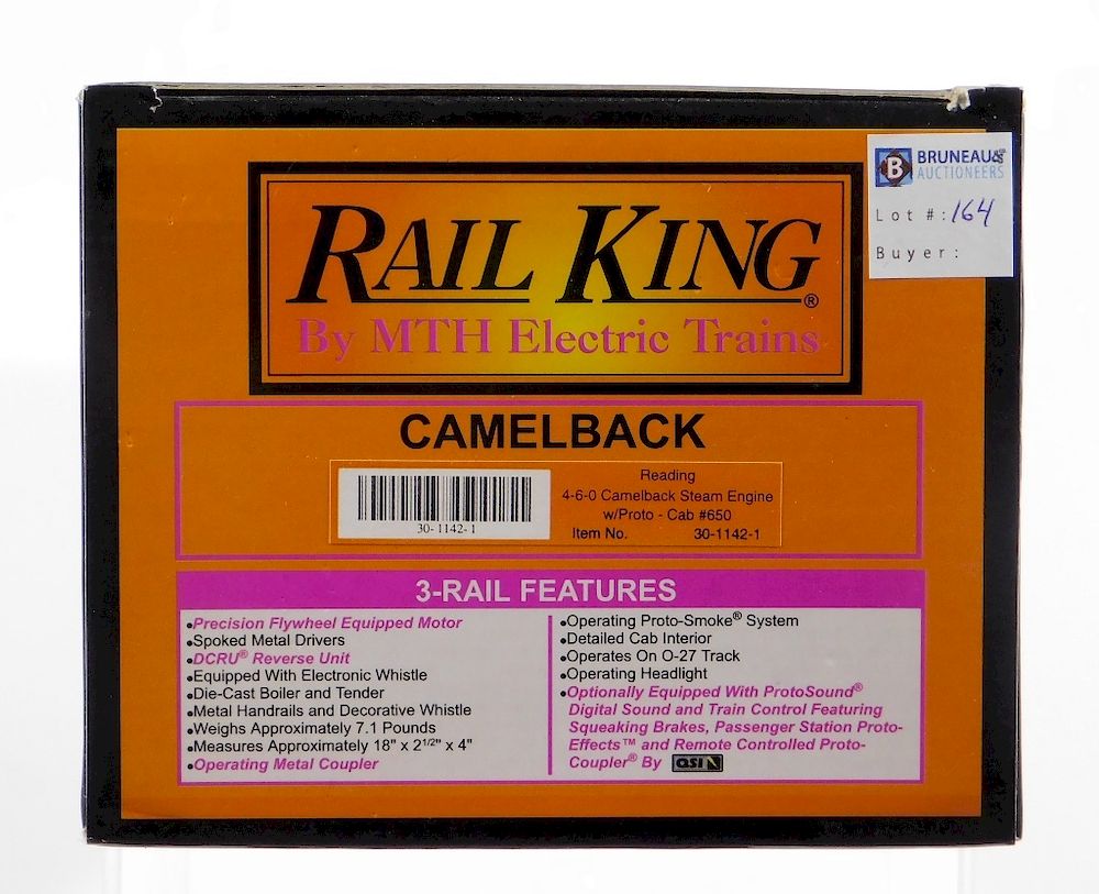 Appraisal: Rail King Reading - - Camelback Steam Engine United States