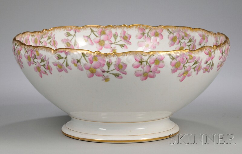 Appraisal: Tressemann Vogt Limoges Gilt Transfer and Hand-painted Floral-decorated Porcelain Footed