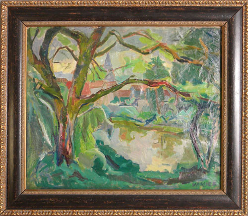 Appraisal: Claude Vanier - oil on canvas landscape x