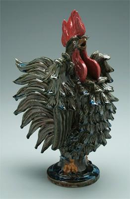 Appraisal: Rex Hogan rooster boldly articulated feathers and comb signed on