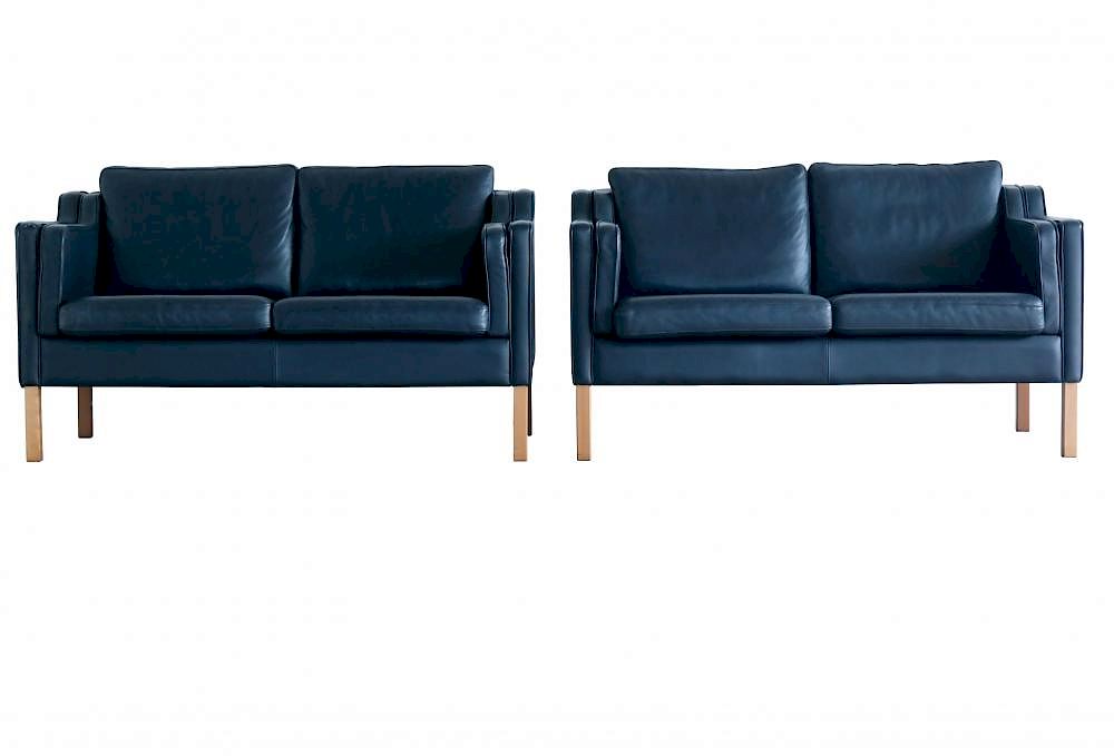 Appraisal: Pair of B rge Mogensen Model Style -Seater Sofa in