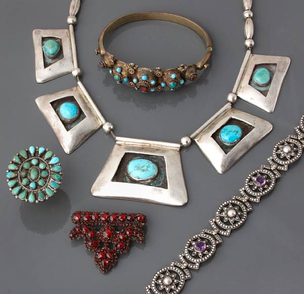 Appraisal: A large collection of silver and costume jewelry