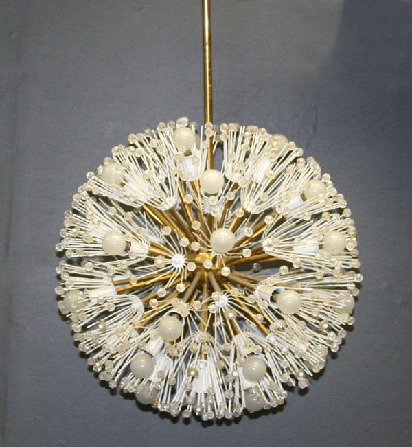 Appraisal: Sputnik hanging lamp attributed to Emil Stejnar c 's Brass